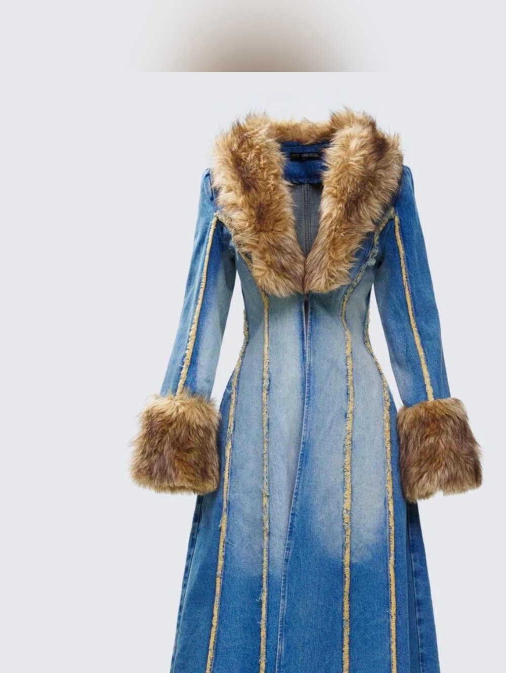 FINESSE Zephyra Denim Maxi Coat/Size Xl/new with bag/MSRP $128